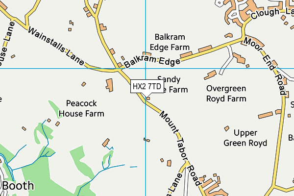 HX2 7TD map - OS VectorMap District (Ordnance Survey)