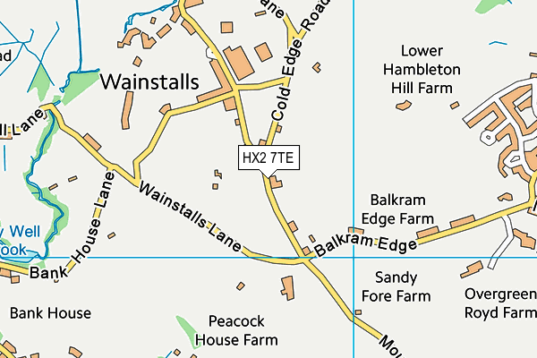 Wainstalls School map (HX2 7TE) - OS VectorMap District (Ordnance Survey)