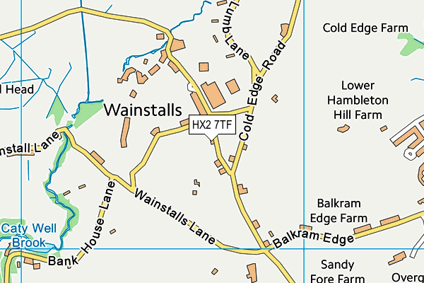 HX2 7TF map - OS VectorMap District (Ordnance Survey)