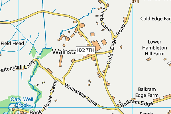 HX2 7TH map - OS VectorMap District (Ordnance Survey)