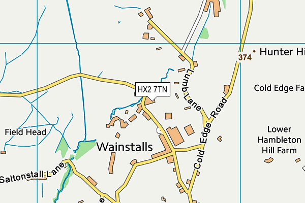 HX2 7TN map - OS VectorMap District (Ordnance Survey)