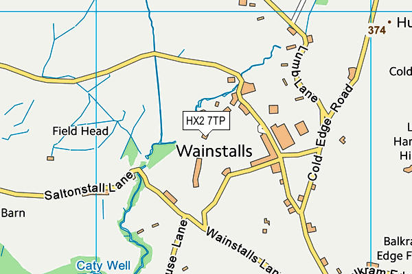 HX2 7TP map - OS VectorMap District (Ordnance Survey)