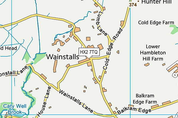 HX2 7TQ map - OS VectorMap District (Ordnance Survey)