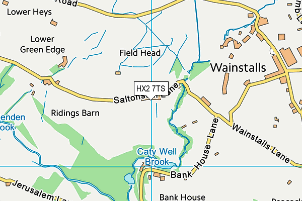 HX2 7TS map - OS VectorMap District (Ordnance Survey)