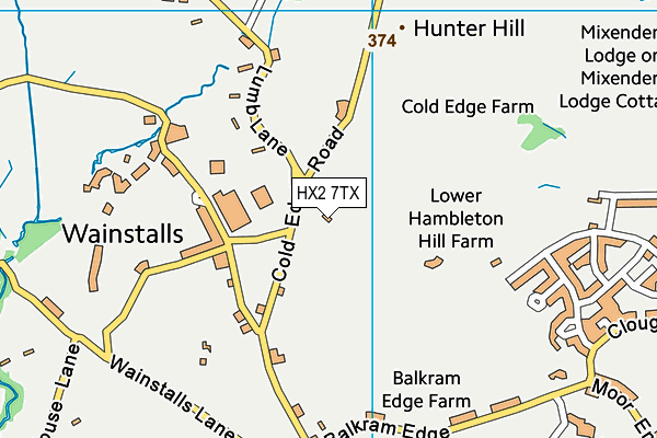 HX2 7TX map - OS VectorMap District (Ordnance Survey)