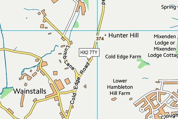 HX2 7TY map - OS VectorMap District (Ordnance Survey)