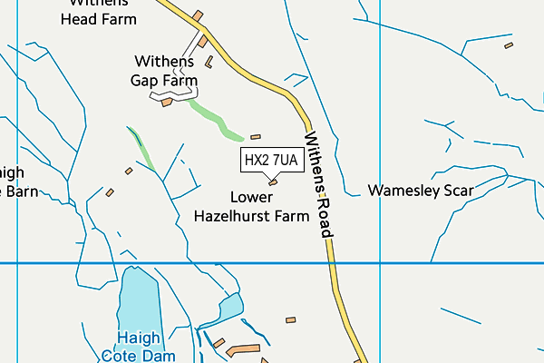 HX2 7UA map - OS VectorMap District (Ordnance Survey)