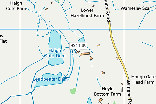 HX2 7UB map - OS VectorMap District (Ordnance Survey)