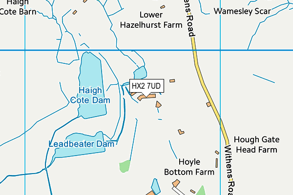HX2 7UD map - OS VectorMap District (Ordnance Survey)
