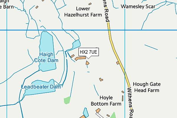 HX2 7UE map - OS VectorMap District (Ordnance Survey)