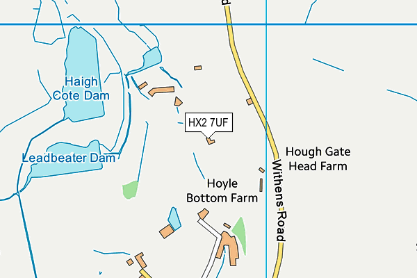 HX2 7UF map - OS VectorMap District (Ordnance Survey)