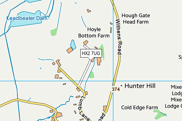 HX2 7UG map - OS VectorMap District (Ordnance Survey)