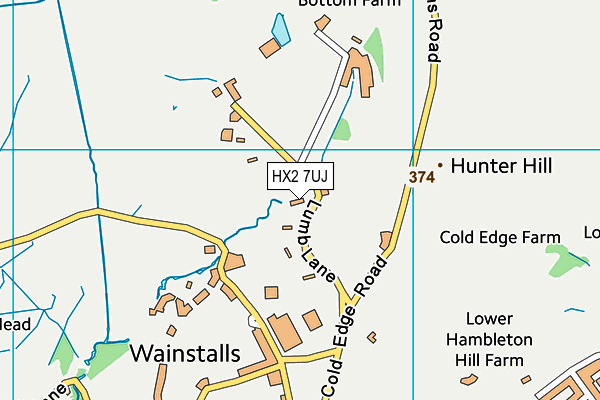 HX2 7UJ map - OS VectorMap District (Ordnance Survey)