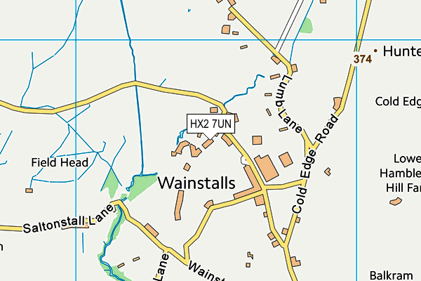 HX2 7UN map - OS VectorMap District (Ordnance Survey)