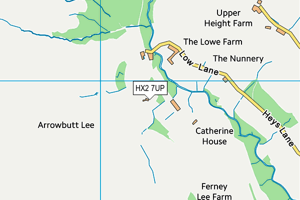 HX2 7UP map - OS VectorMap District (Ordnance Survey)