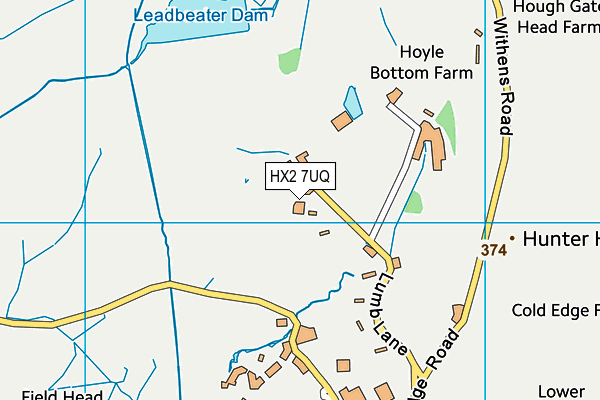 HX2 7UQ map - OS VectorMap District (Ordnance Survey)