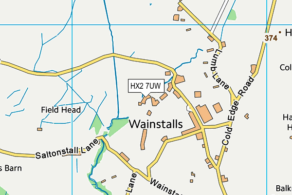 HX2 7UW map - OS VectorMap District (Ordnance Survey)