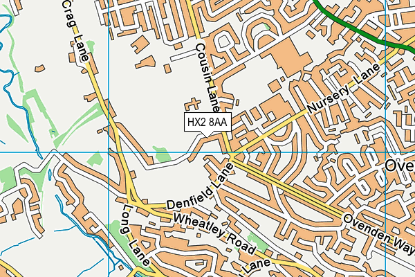 HX2 8AA map - OS VectorMap District (Ordnance Survey)