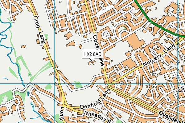 HX2 8AD map - OS VectorMap District (Ordnance Survey)