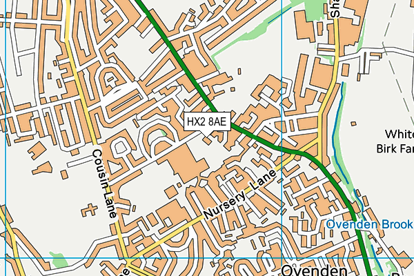 HX2 8AE map - OS VectorMap District (Ordnance Survey)