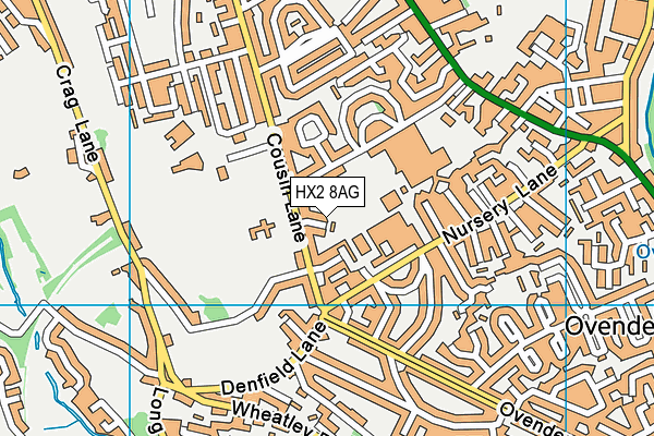 HX2 8AG map - OS VectorMap District (Ordnance Survey)