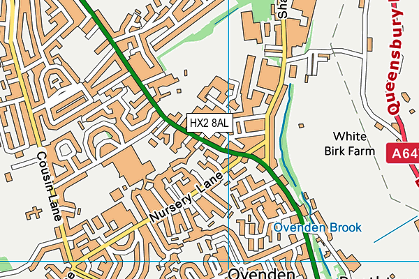 HX2 8AL map - OS VectorMap District (Ordnance Survey)