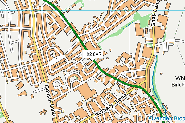 Halifax Rufc map (HX2 8AR) - OS VectorMap District (Ordnance Survey)