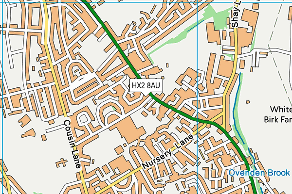 HX2 8AU map - OS VectorMap District (Ordnance Survey)