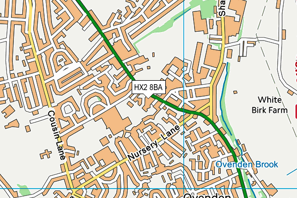 HX2 8BA map - OS VectorMap District (Ordnance Survey)