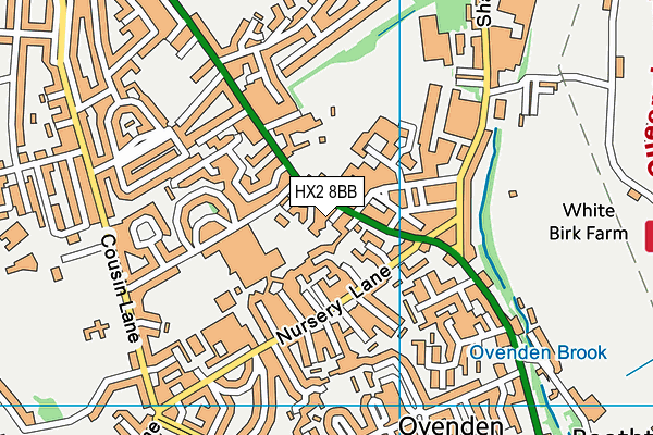 HX2 8BB map - OS VectorMap District (Ordnance Survey)