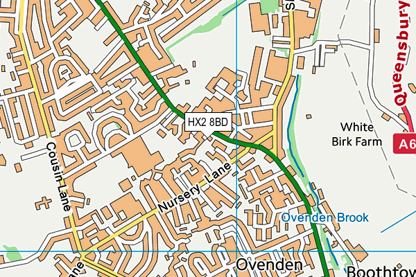 HX2 8BD map - OS VectorMap District (Ordnance Survey)