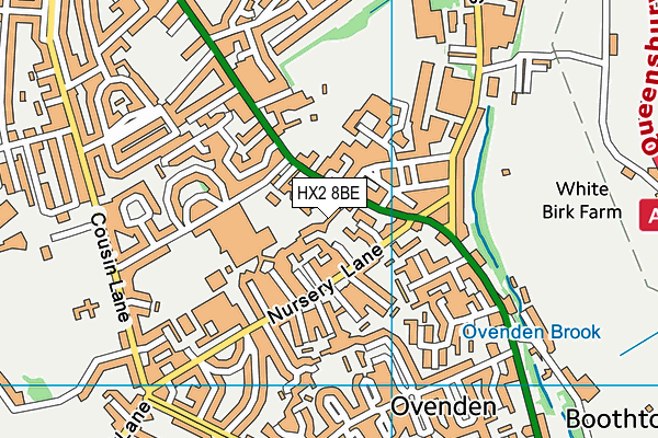 HX2 8BE map - OS VectorMap District (Ordnance Survey)