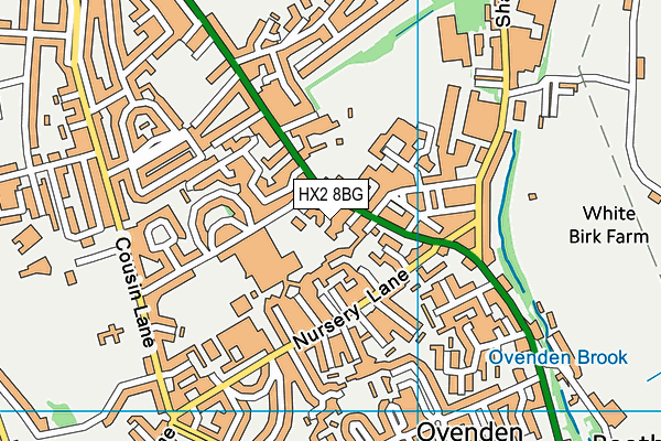 HX2 8BG map - OS VectorMap District (Ordnance Survey)
