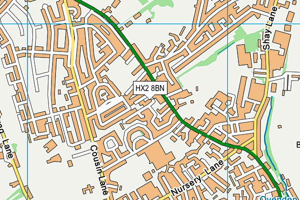 HX2 8BN map - OS VectorMap District (Ordnance Survey)