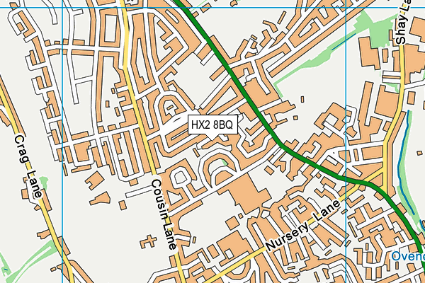 HX2 8BQ map - OS VectorMap District (Ordnance Survey)