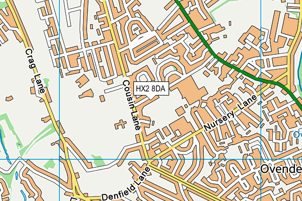HX2 8DA map - OS VectorMap District (Ordnance Survey)