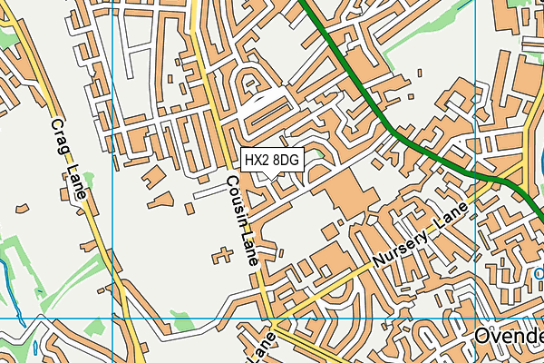HX2 8DG map - OS VectorMap District (Ordnance Survey)