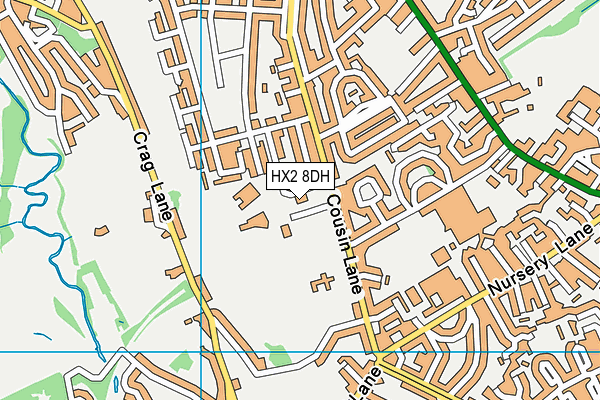 HX2 8DH map - OS VectorMap District (Ordnance Survey)