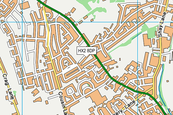 HX2 8DP map - OS VectorMap District (Ordnance Survey)