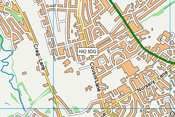 HX2 8DQ map - OS VectorMap District (Ordnance Survey)