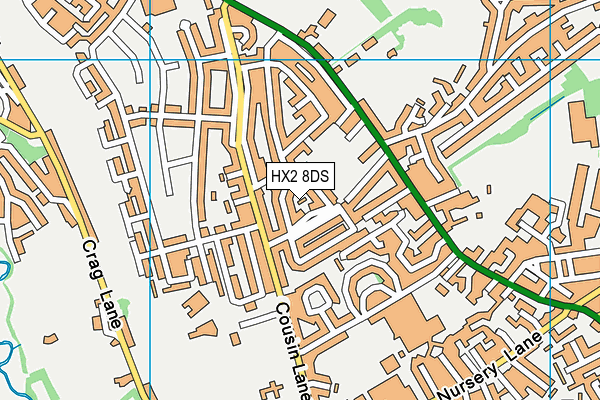 HX2 8DS map - OS VectorMap District (Ordnance Survey)