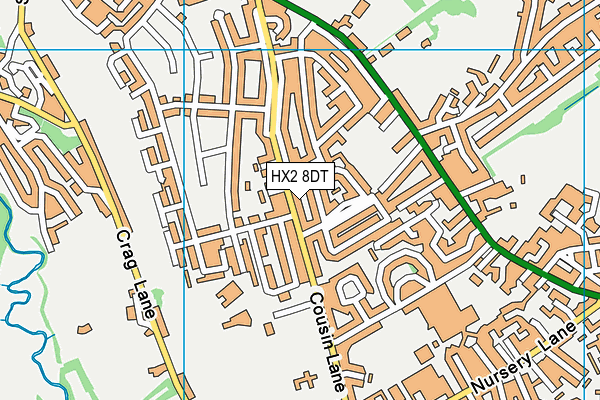HX2 8DT map - OS VectorMap District (Ordnance Survey)