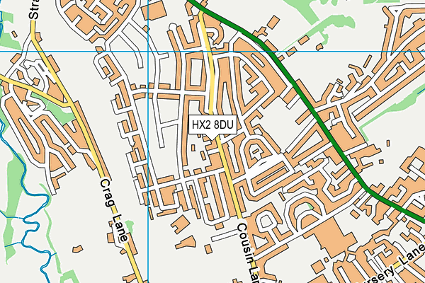 HX2 8DU map - OS VectorMap District (Ordnance Survey)