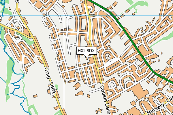 HX2 8DX map - OS VectorMap District (Ordnance Survey)