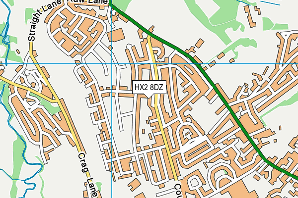 HX2 8DZ map - OS VectorMap District (Ordnance Survey)