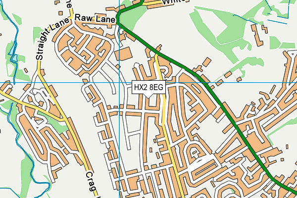 HX2 8EG map - OS VectorMap District (Ordnance Survey)