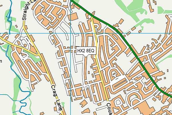 HX2 8EQ map - OS VectorMap District (Ordnance Survey)