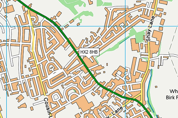HX2 8HB map - OS VectorMap District (Ordnance Survey)