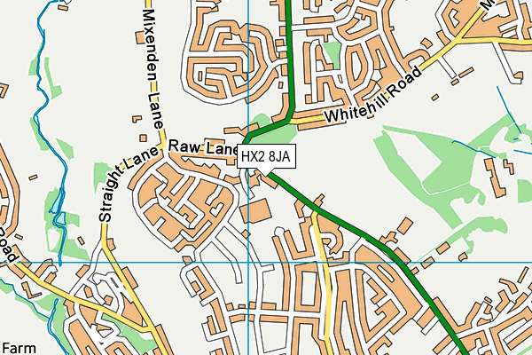 HX2 8JA map - OS VectorMap District (Ordnance Survey)