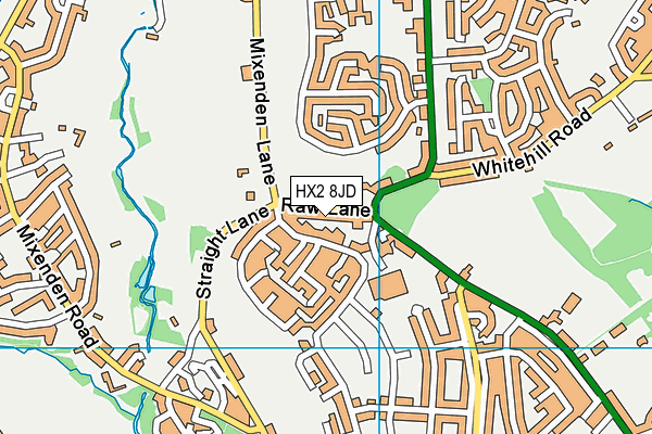 HX2 8JD map - OS VectorMap District (Ordnance Survey)